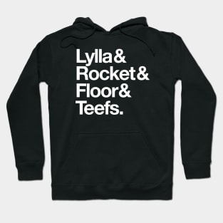 Lylla Rocket Floor Teefs - Experimental Jetset Style art for Guardians Hoodie